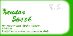 nandor speth business card